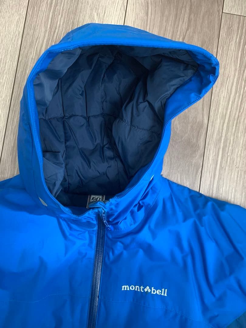 美品 モンベル 子供用 スキーウェア 130パウダーステップパーカー 記名なし