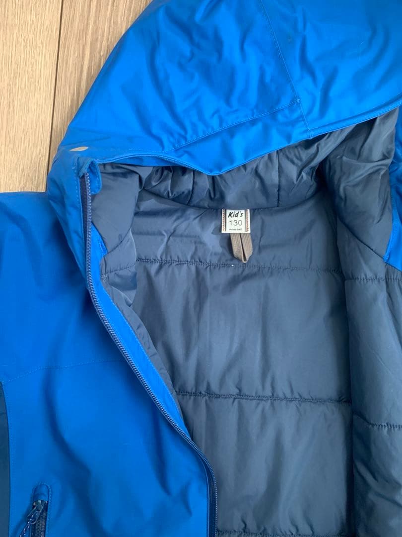 美品 モンベル 子供用 スキーウェア 130パウダーステップパーカー 記名なし