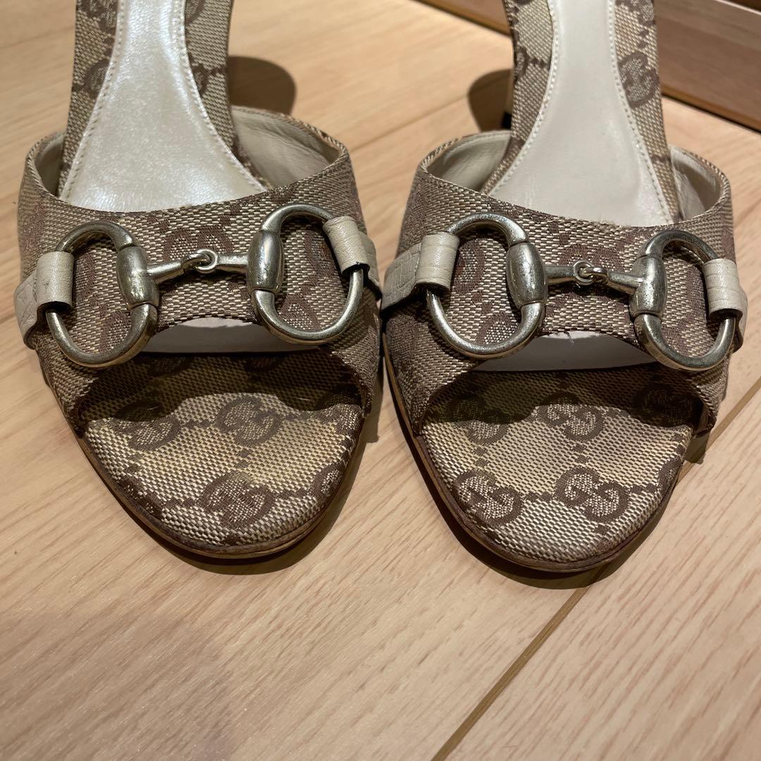 グッチ GG キャンバス ホースビット ミュール グッチシマ レディース