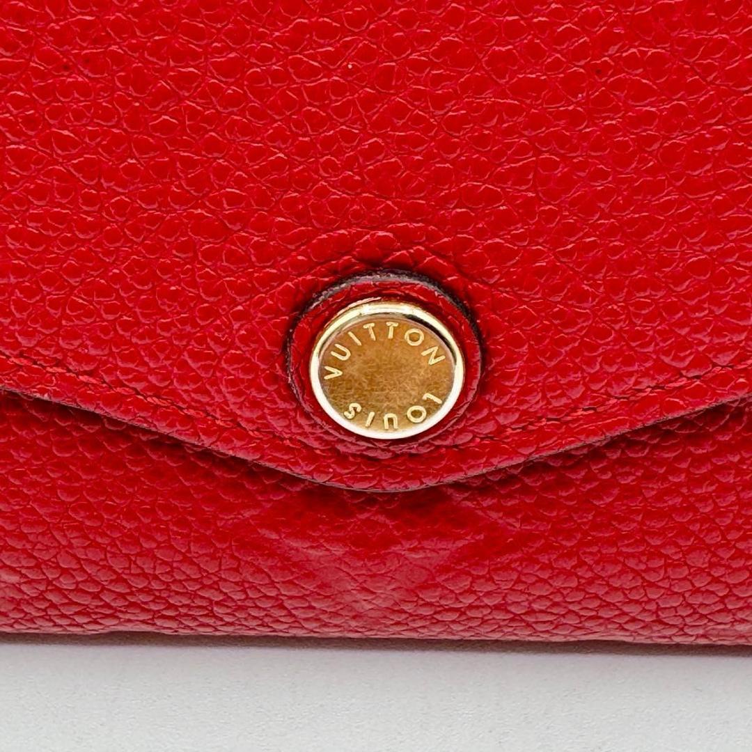 【美品】ルイヴィトン ポルトフォイユ・サラ モノグラム・アンプラント 長財布 赤