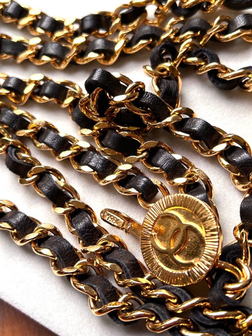 CHANEL チェーンベルト　1984 3連レザー