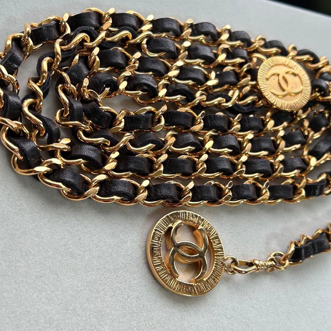 CHANEL チェーンベルト　1984 3連レザー