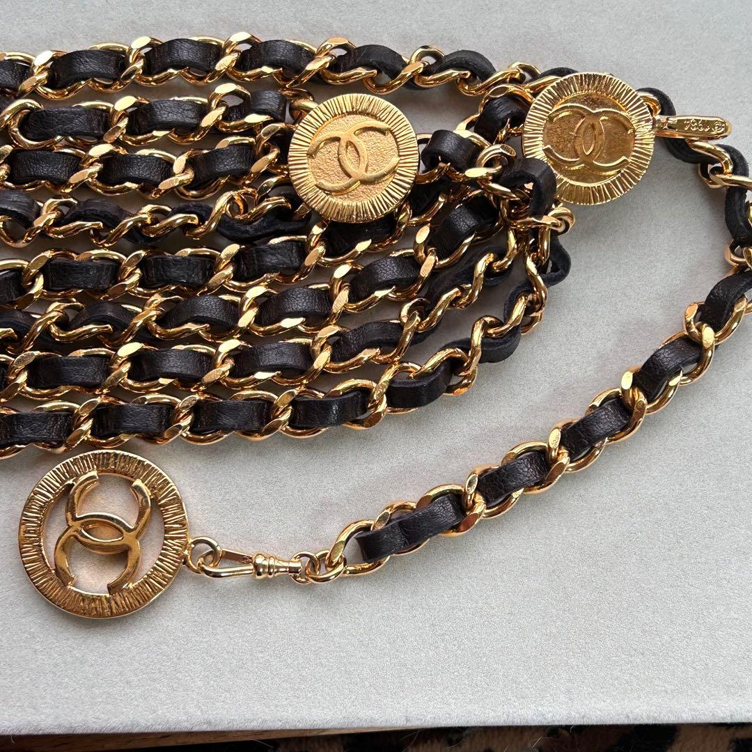 CHANEL チェーンベルト　1984 3連レザー
