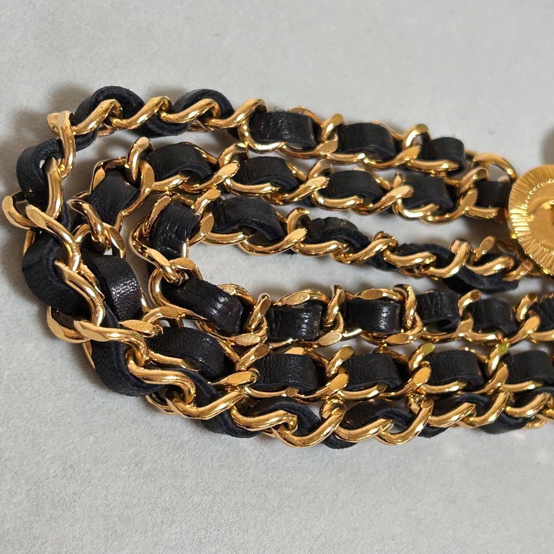 CHANEL チェーンベルト　1984 3連レザー