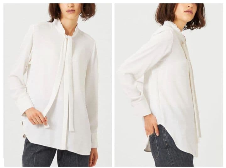 美品　ベイジ　BEIGE, 2 ボウタイロングスリーブブラウス EVA