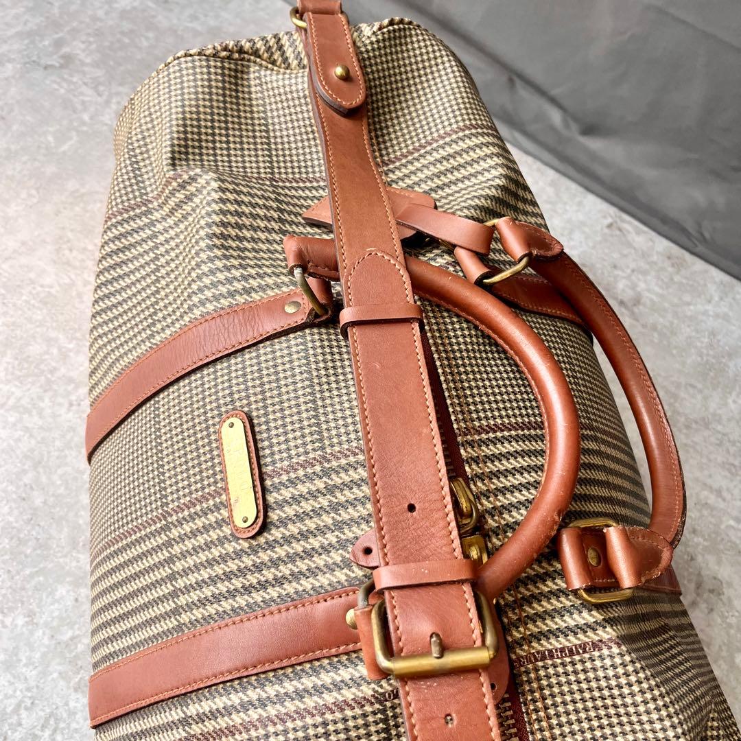 大容量 ポロ ラルフローレン 2way ボストンバッグ 千鳥格子 総柄