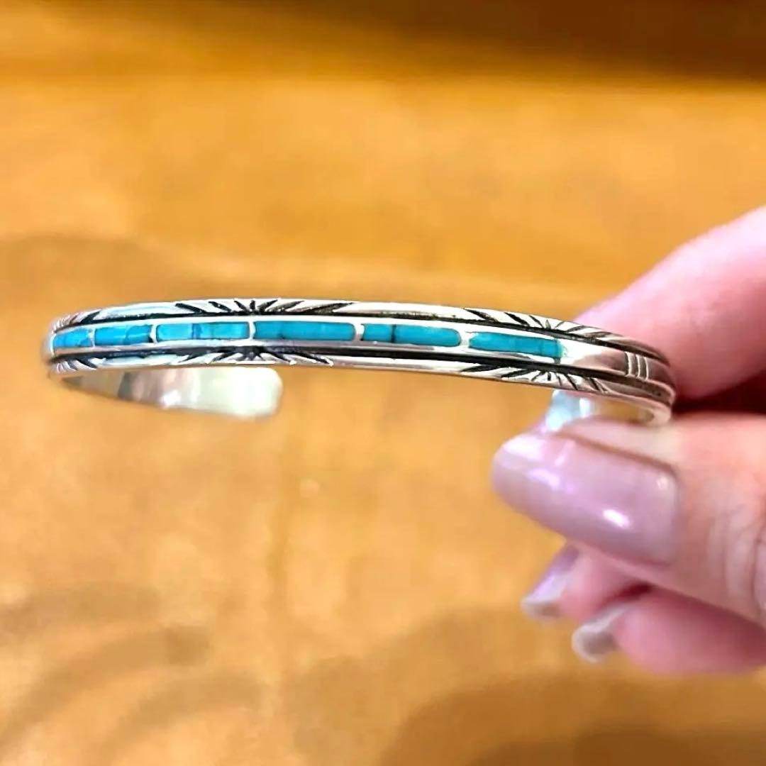 【定価18,000円】天然石シルバー ターコイズ バングル silver925