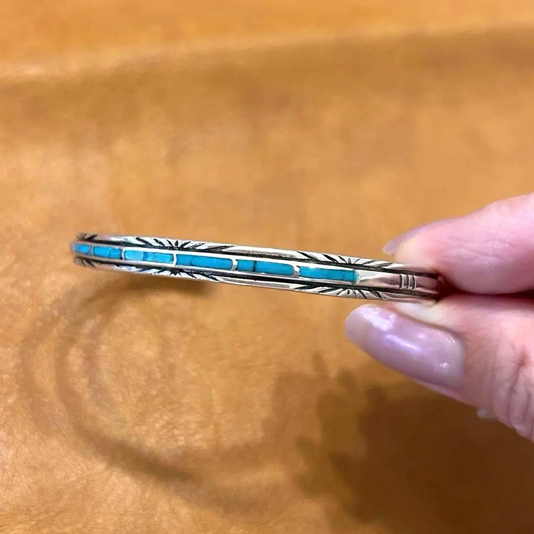 【定価18,000円】天然石シルバー ターコイズ バングル silver925