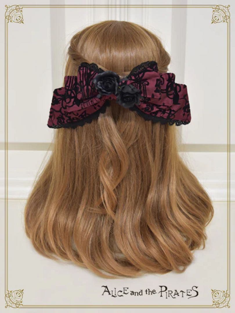 シャンデリアフロッキージャンパースカート　リボンブローチブローチ　セット