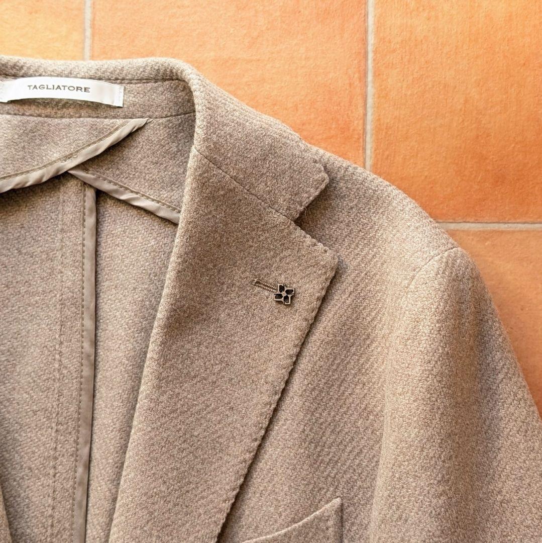【現行モデル】TAGLIATORE ジャケット グレージュ フランネル 48