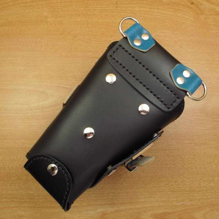 【特別価格】ブラック＆ブルー　６丁差し　本革シザーケース　SCA-150/CKB