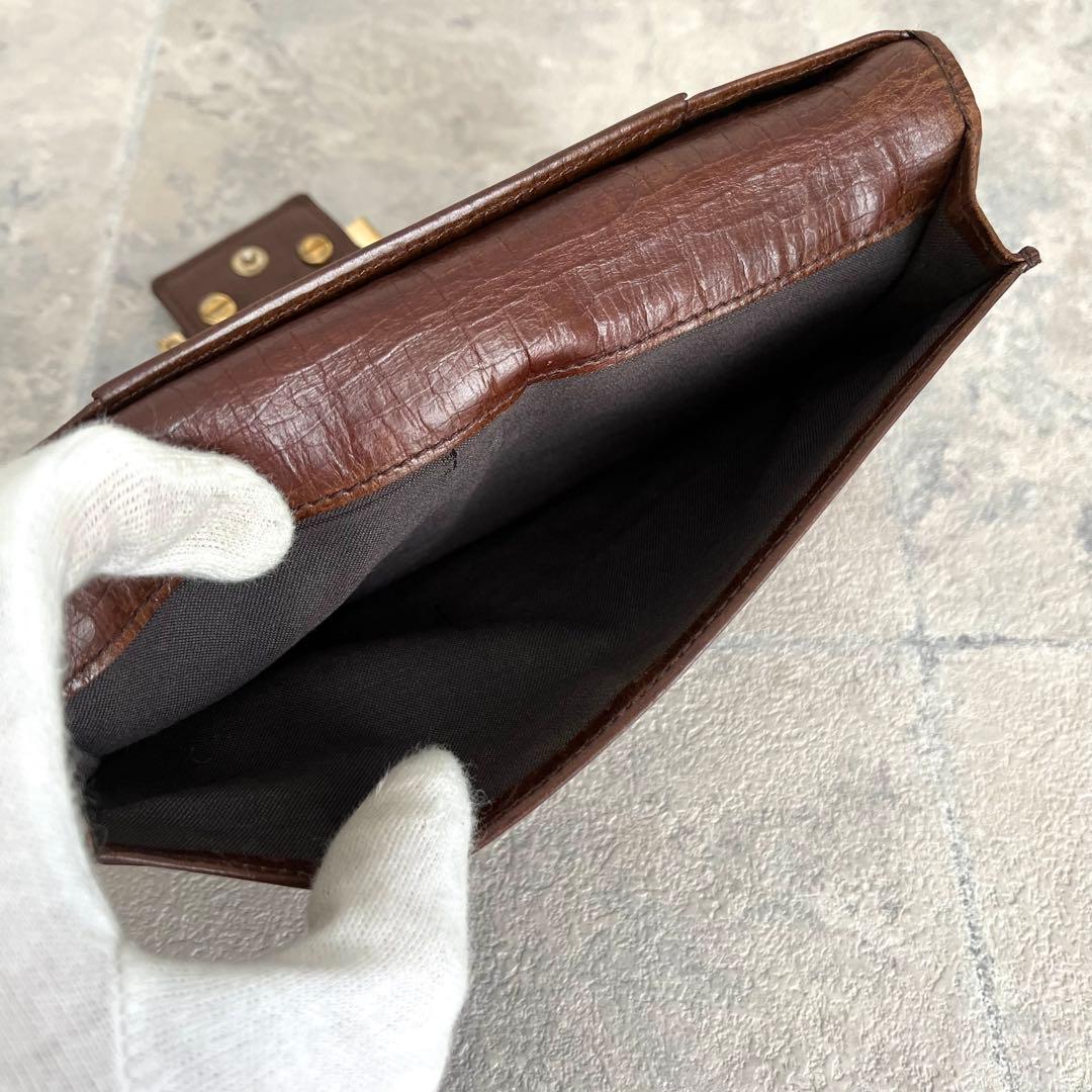 美品✨FENDI FF金具 マンマ ズッキーノ キャンバス レザー ブラウン