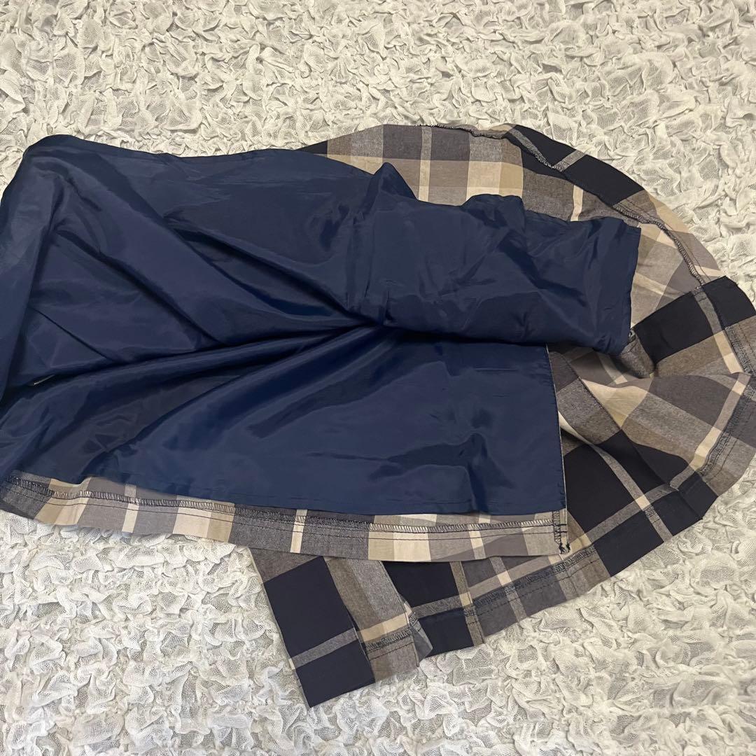 牛革ベルト【BURBERRY バーバリーブルーレーベル】プリーツスカート ミニ