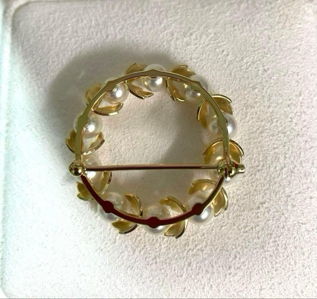 【極美品】ミキモト パール ブローチ サークル リース K18YG 付属品一式