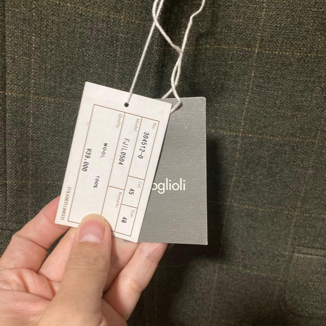 boglioli ウールチェックテーラードジャケット