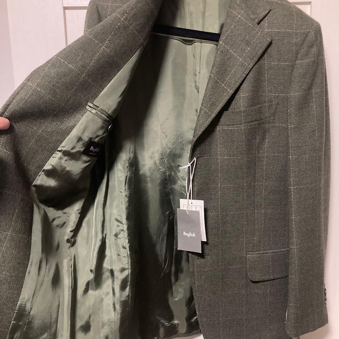 boglioli ウールチェックテーラードジャケット