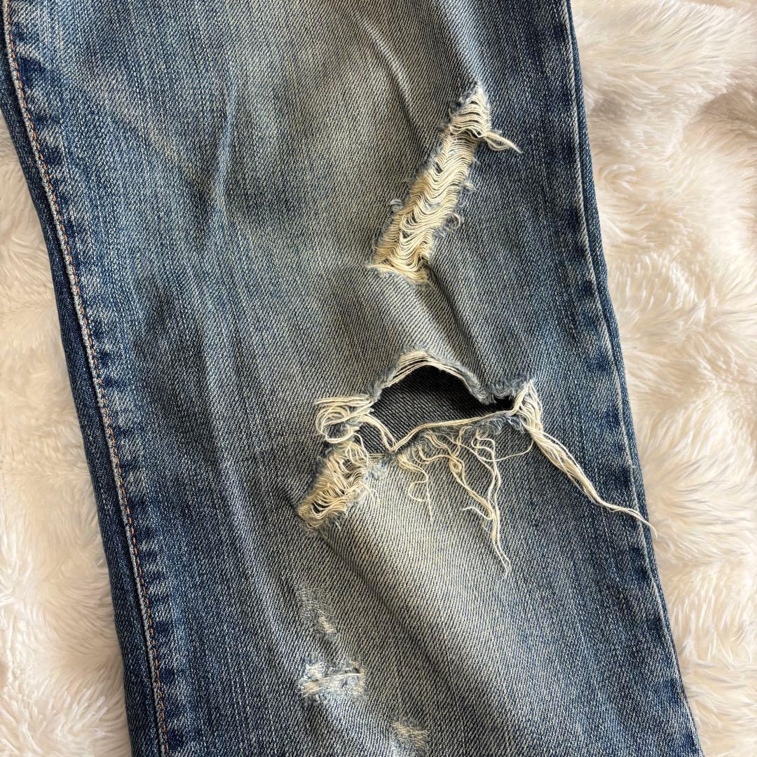 ドルガバ ウォッシュド ダメージ チェーン デニムパンツ