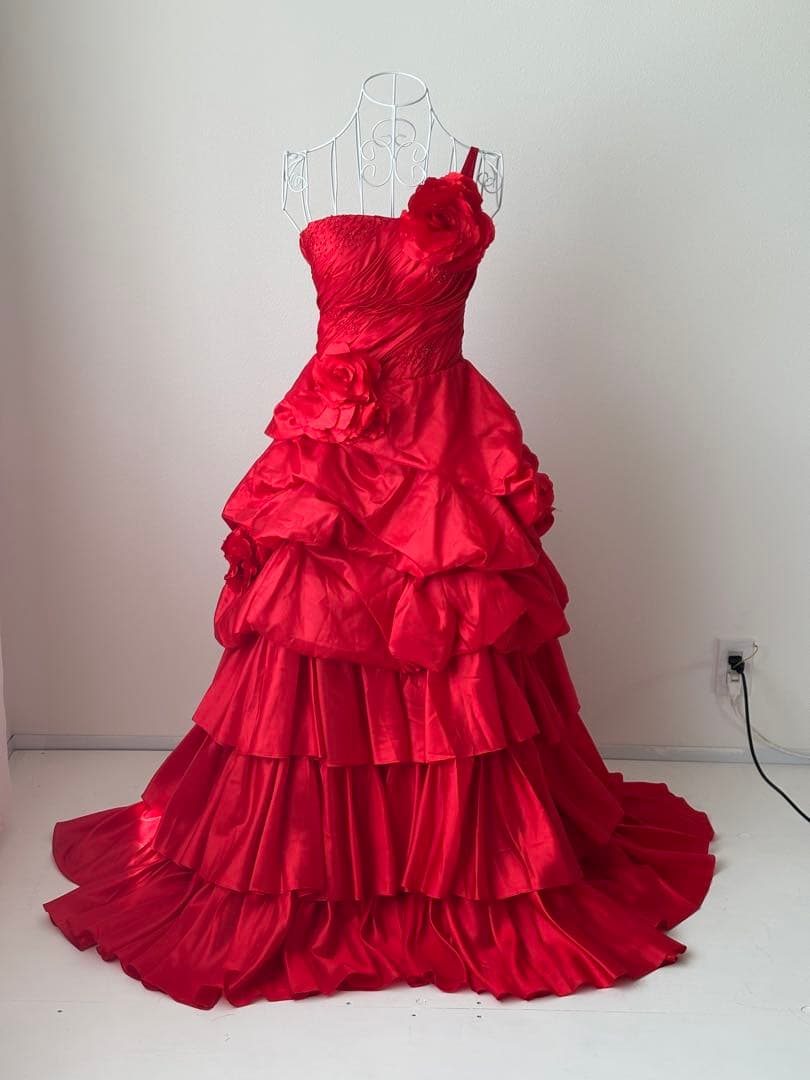 カラードレス ウェディング 撮影用衣装など 赤 レッド