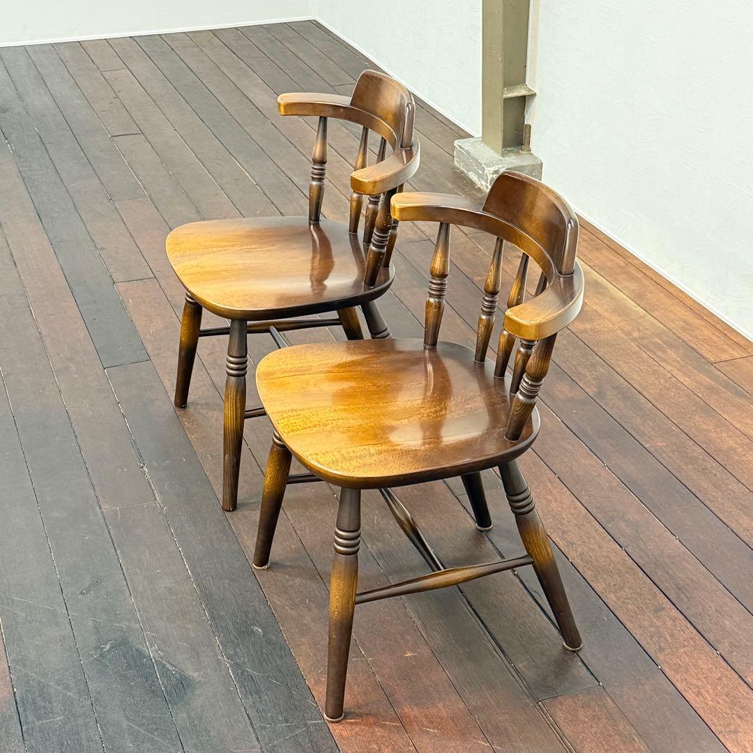 H110K19b 飛騨産業 HIDA キツツキ 穂高 ダイニングチェア2脚セット