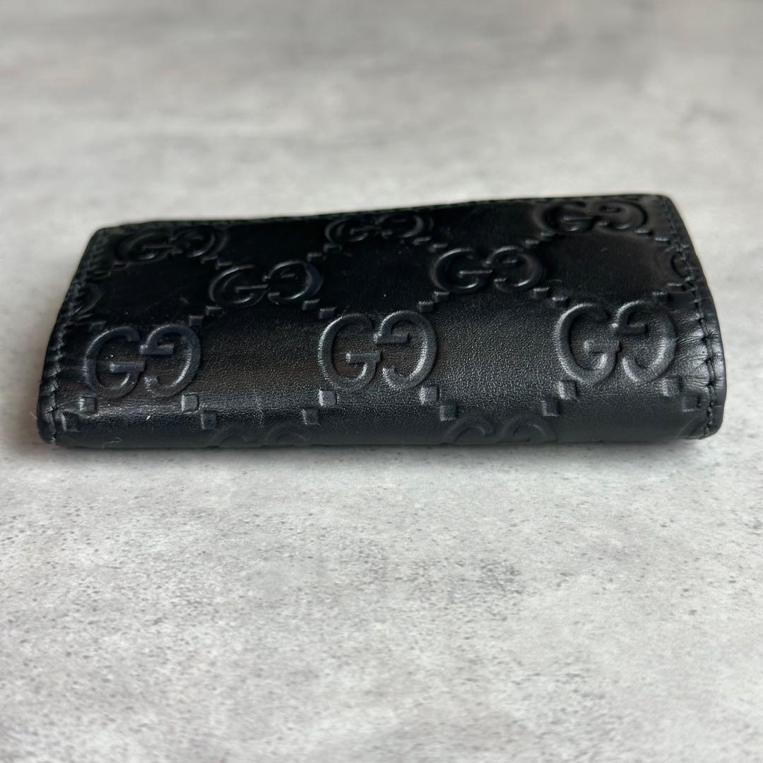 GUCCI GGシマ　レザーキーケース　黒