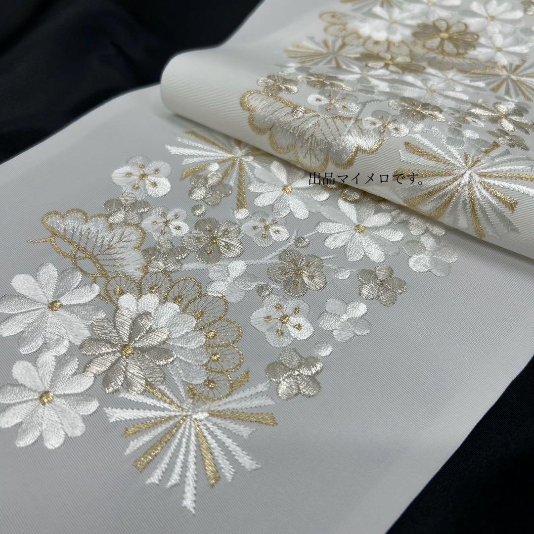 帯締め　重衿　半衿　ランクUP コーディ モノトーン　白　新品　振袖　0712⑪