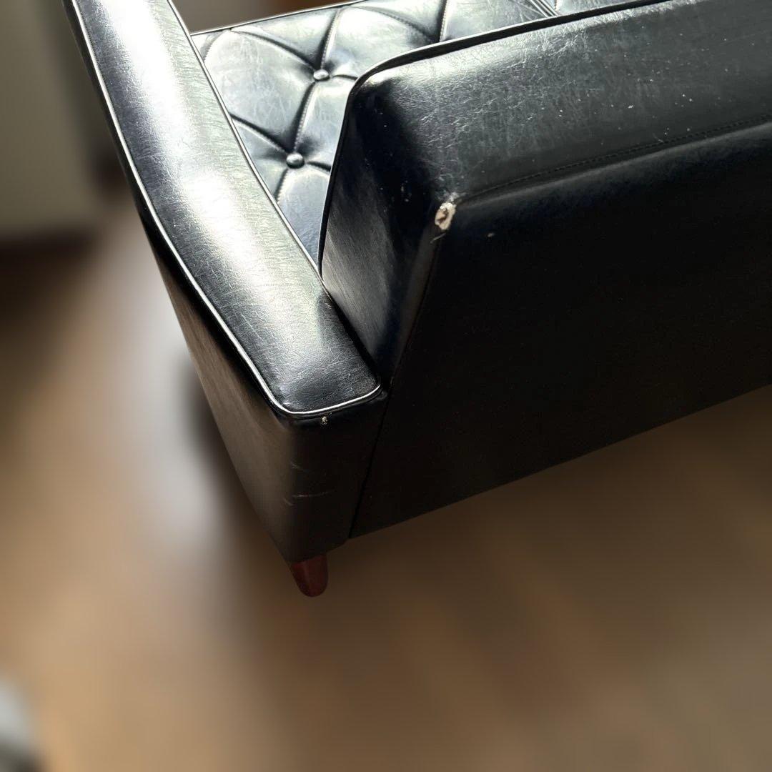 カモメ　カリモク60 ロビーチェア　黒　3シーター