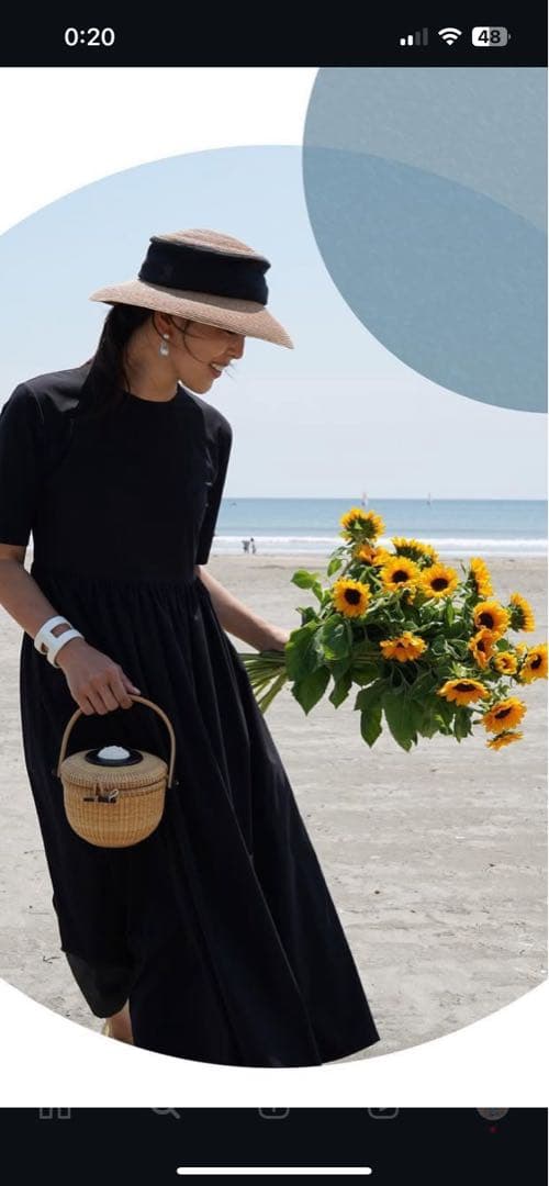 【極美品】the9shop サマーハット　2022年黒　鈴木六夏さん