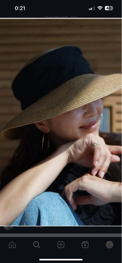 【極美品】the9shop サマーハット　2022年黒　鈴木六夏さん