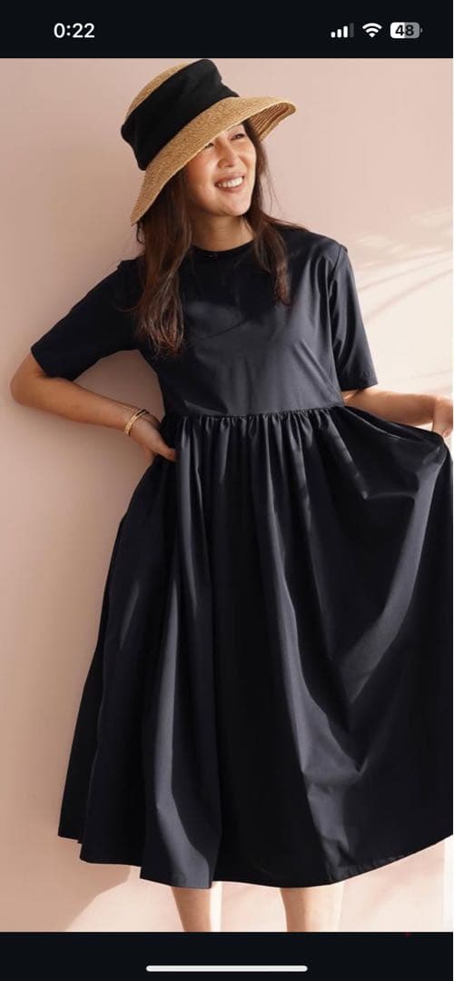 【極美品】the9shop サマーハット　2022年黒　鈴木六夏さん