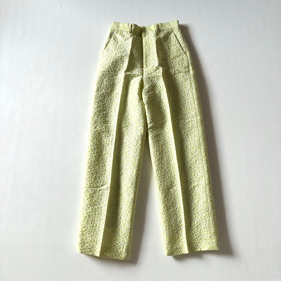 6(ROKU) ビューティ&ユース　ジャガードパンツ　センタープレス　小花模様