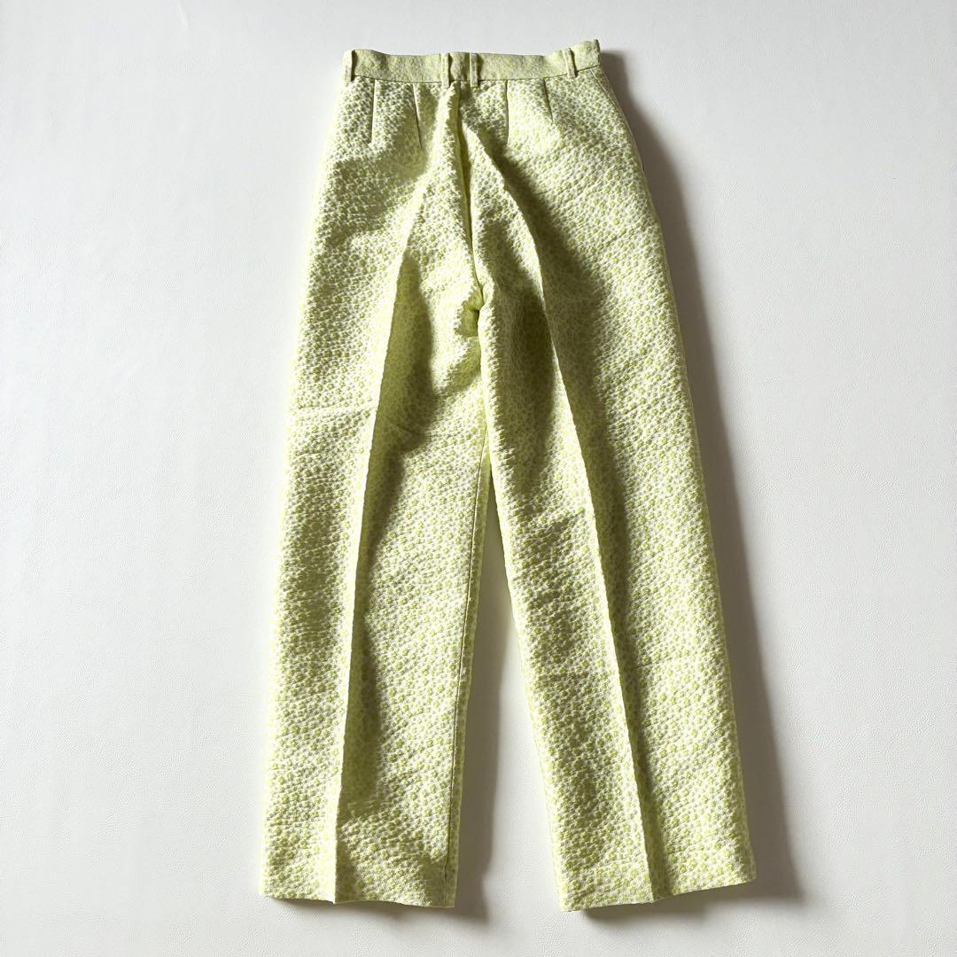 6(ROKU) ビューティ&ユース　ジャガードパンツ　センタープレス　小花模様