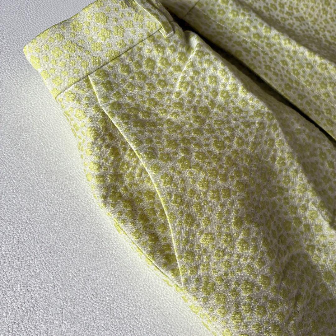 6(ROKU) ビューティ&ユース　ジャガードパンツ　センタープレス　小花模様