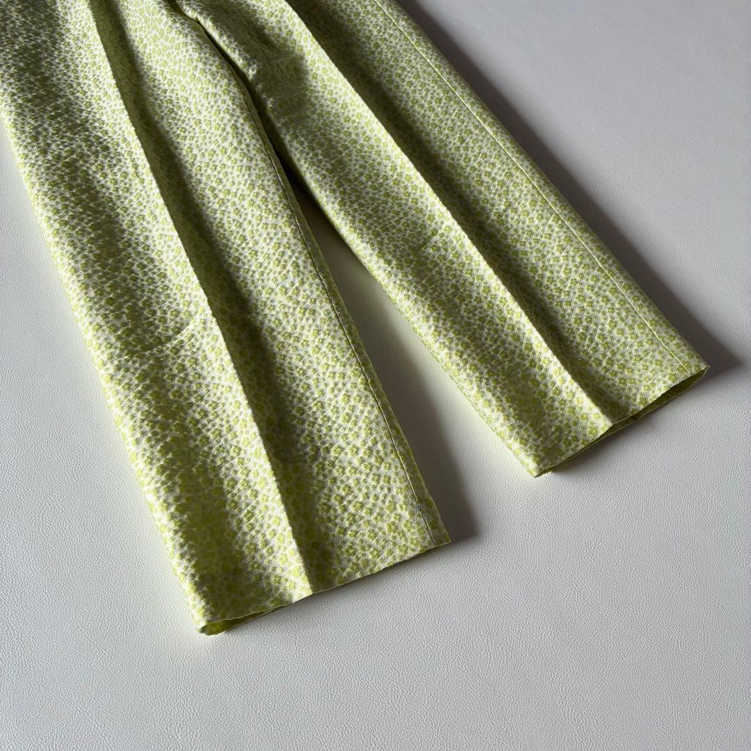 6(ROKU) ビューティ&ユース　ジャガードパンツ　センタープレス　小花模様