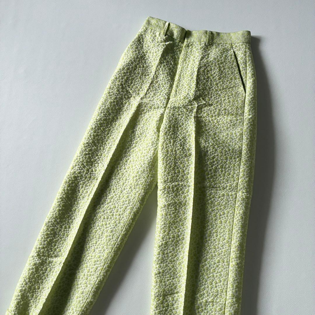 6(ROKU) ビューティ&ユース　ジャガードパンツ　センタープレス　小花模様