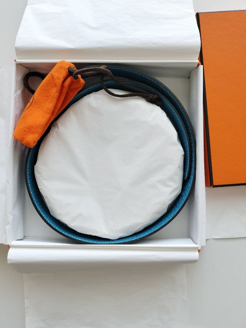 〜専用〜Hermès レザーベルト ブラック/ターコイズ　新品　未使用