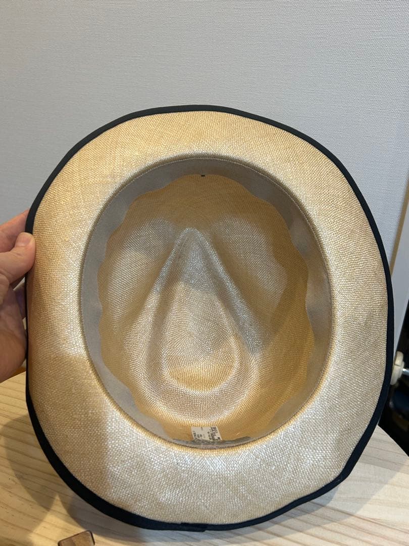 マーガレットハウエル 麦わら フェドーラハット 黒リボン付き