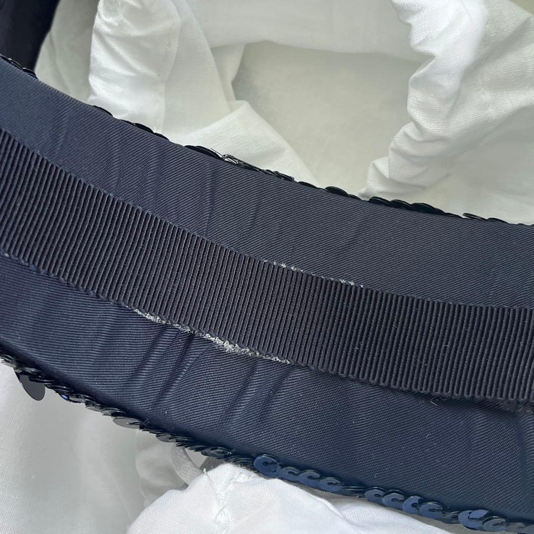 PRADA ブラック スパンコール ヘアバンド