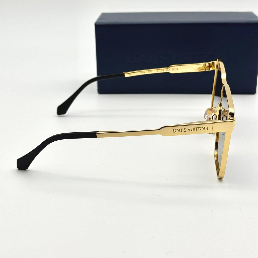 美品 ルイヴィトン サングラス サイクロン Z1700U ゴールド LVフラワー