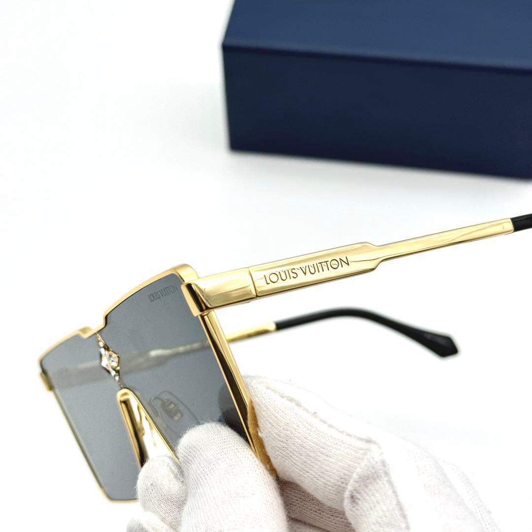 美品 ルイヴィトン サングラス サイクロン Z1700U ゴールド LVフラワー