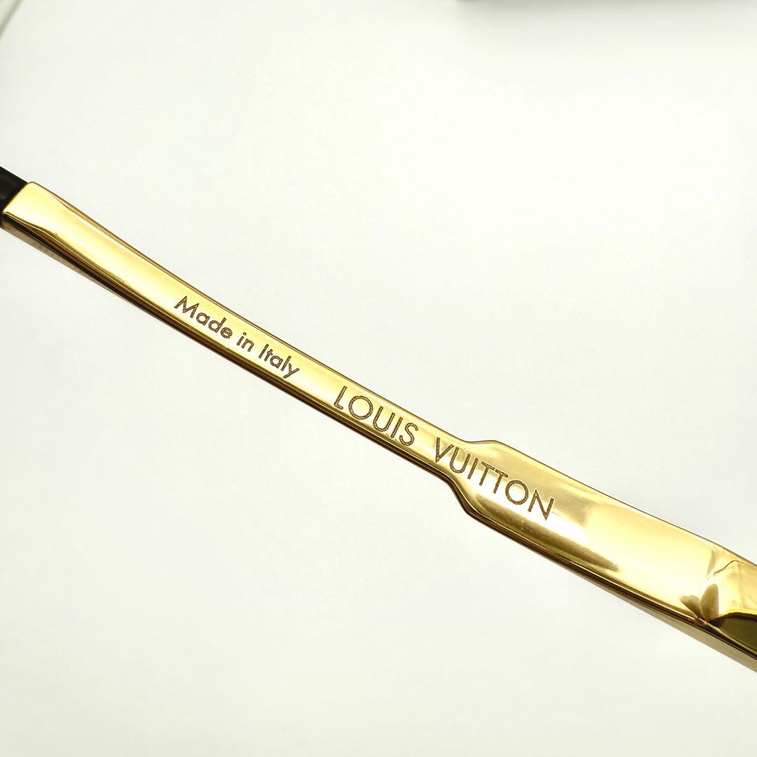 美品 ルイヴィトン サングラス サイクロン Z1700U ゴールド LVフラワー