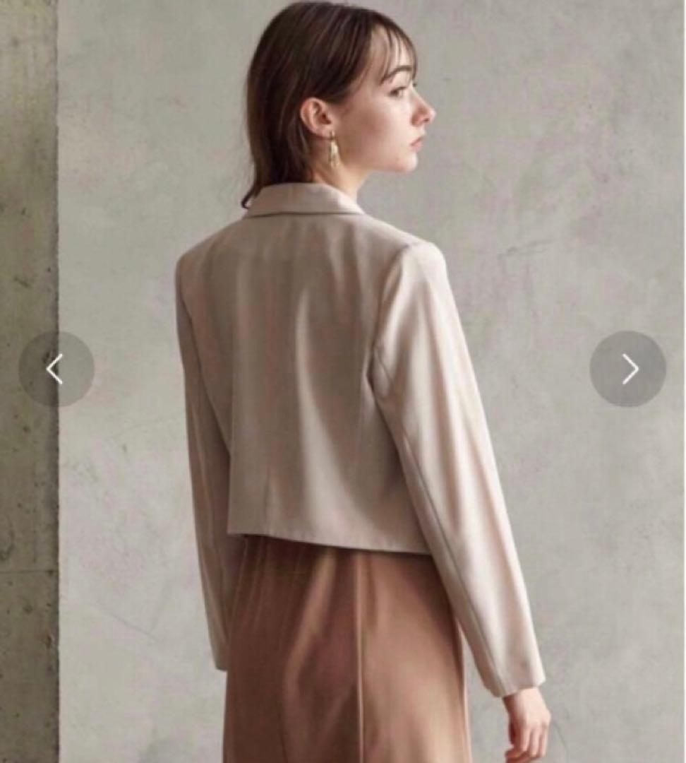 【美品】エメ　ショールカラージャケット　フォーマル　セレモニー　ベージュM