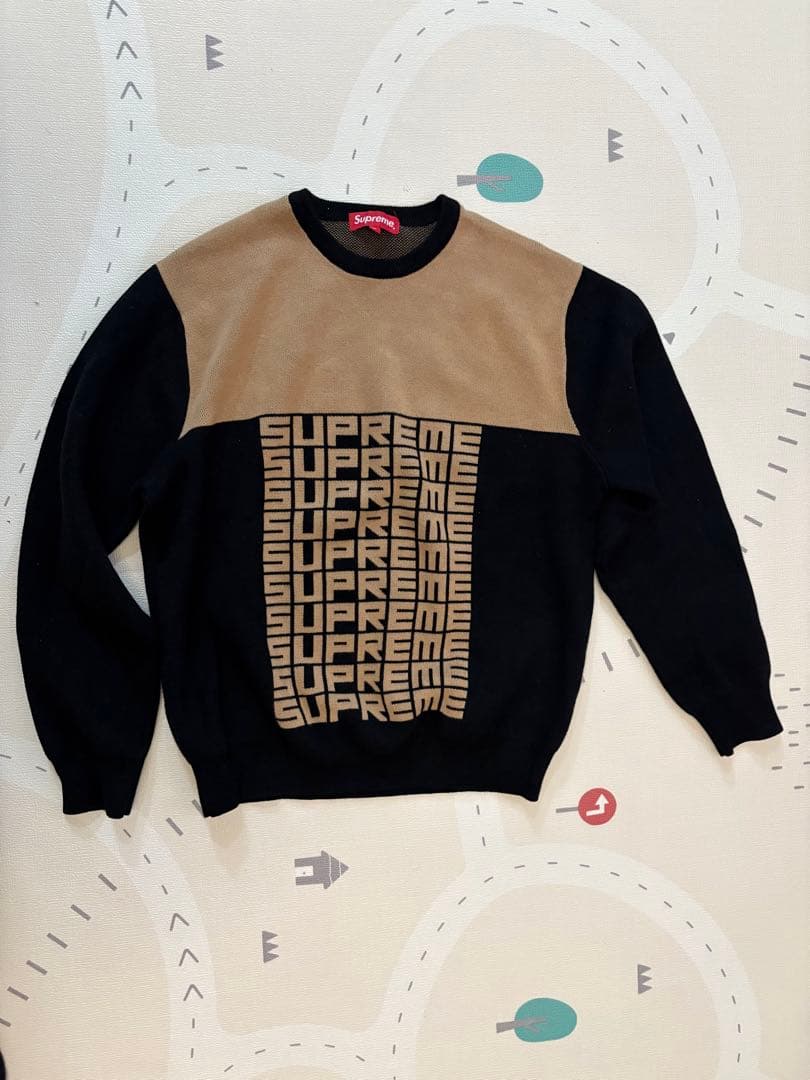 Supreme セーター M 黒 ベージュ
