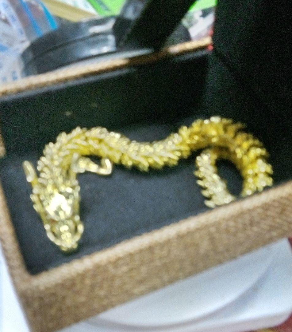 金龍ドラゴン開運金運縁起もの可動立体造形 、チエン仕様動く、 立派なケース付き