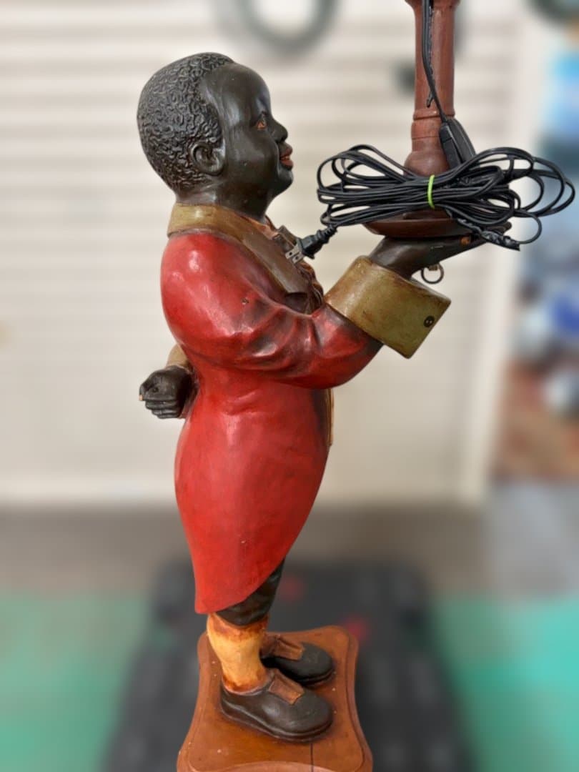 【極希少】 大型　19世紀様式　ブラックムーア　フロアランプ　スタチュー　動作◯