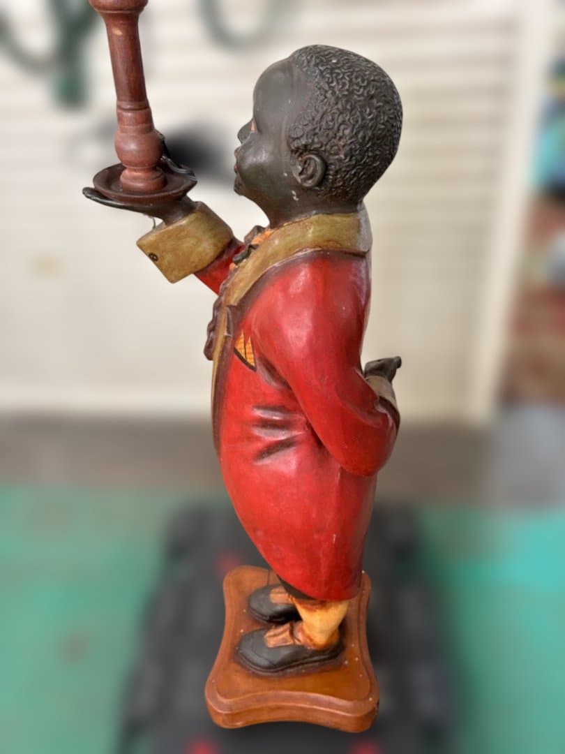 【極希少】 大型　19世紀様式　ブラックムーア　フロアランプ　スタチュー　動作◯