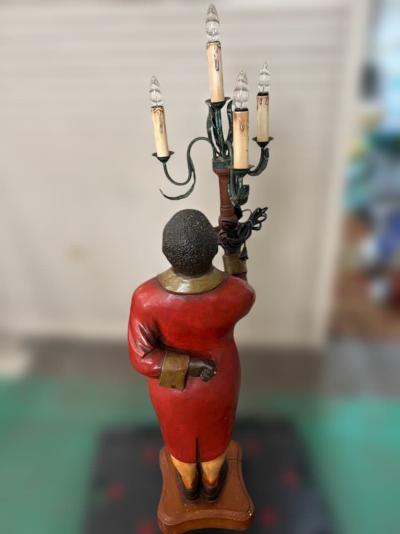 【極希少】 大型　19世紀様式　ブラックムーア　フロアランプ　スタチュー　動作◯