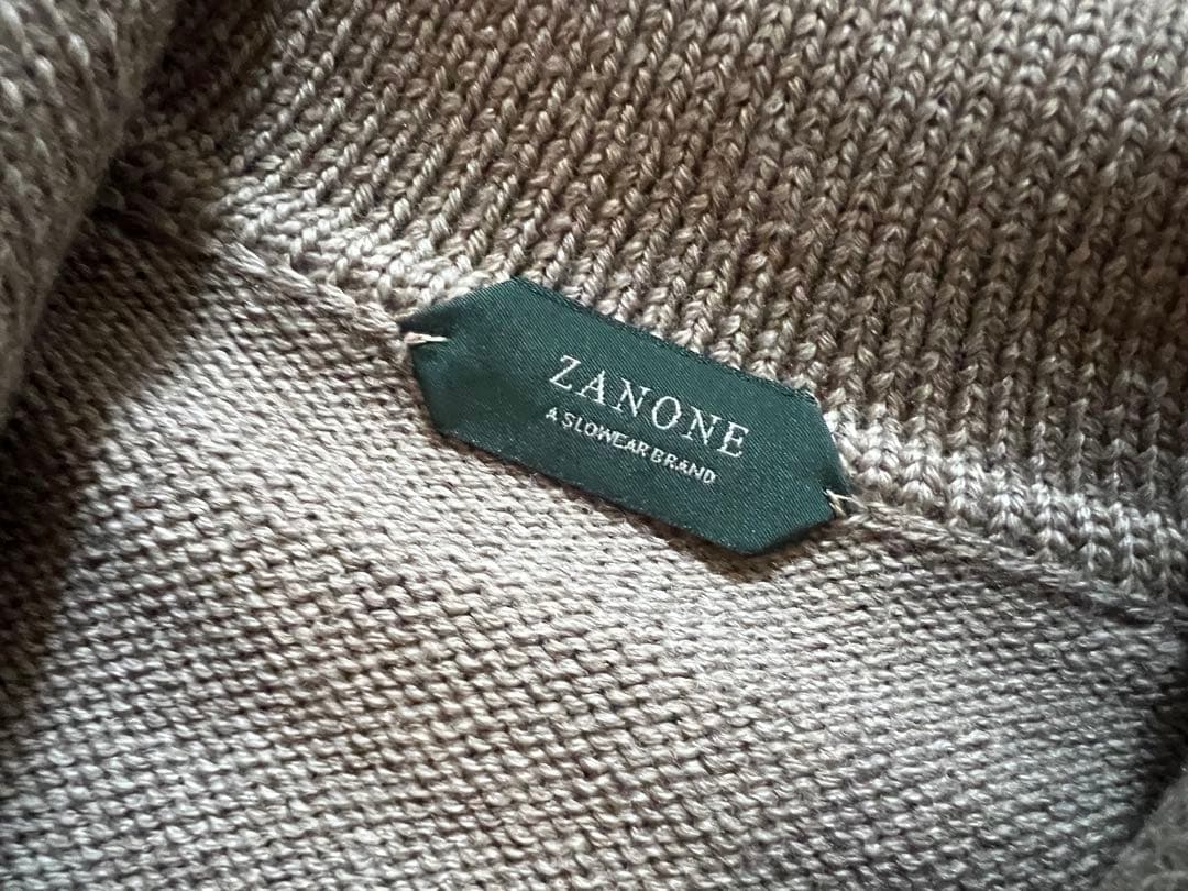 ザノーネ 44 ウールスキッパーニット 美品 ミドルゲージ グレージュ