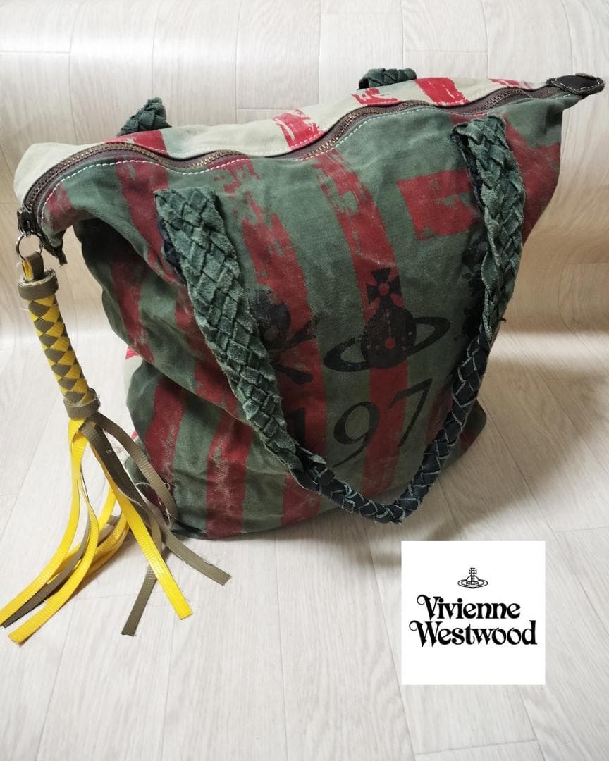 ヴィヴィアン/ヴィンテージ加工再構築ビッグトートバッグ/裏地ネルチェック男女兼用