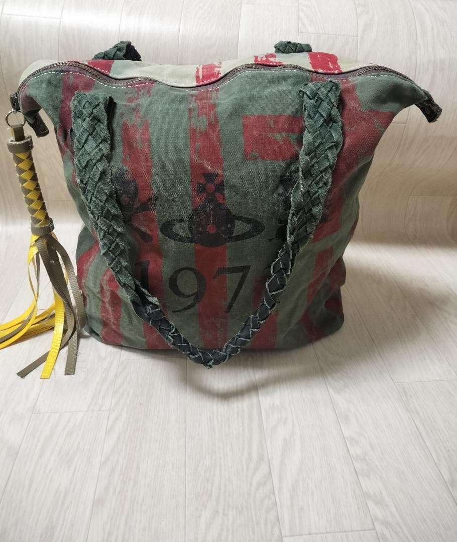 ヴィヴィアン/ヴィンテージ加工再構築ビッグトートバッグ/裏地ネルチェック男女兼用