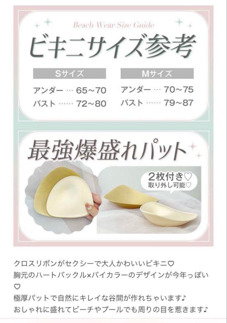 cherimi ハートバックルバイカラービキニ